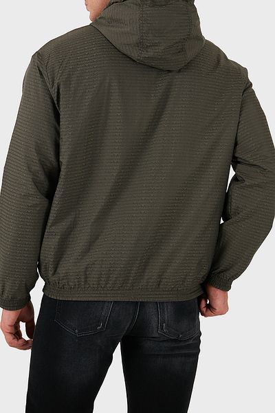 Emporio Armani Men's Raincoat - Cotton, Logo, Regular Fit, Zippered, Hooded 6D1Md3 1Jhsz