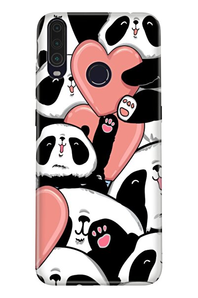 General Mobile Gm 20 Pro Kılıf 0.4mm Lazer Kesim Silikon Kapak Sevimli Panda