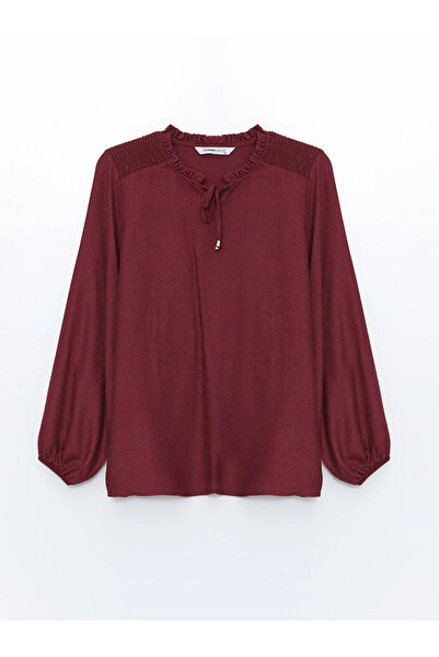 LC Waikiki LCW Grace Bordo Bağlamalı Yaka Kadın Bluz