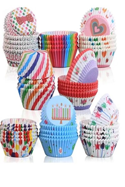 GÜZELYÜZ AVM 100 Adet Kağıt Kek Kapsülü | Muffin Cupcake Kek Kapsülü | 100'lü Kağıt Kek Kalıbı