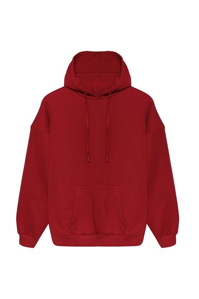 Quzu 23K17669 Hooded Kangaroo Pocket Sweatshirt