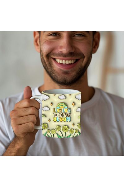 Evion Full of Life Full of Life Printed 3D Design Ceramic Mug - Gift Mug