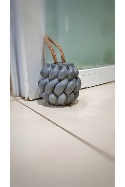 N NOXXO Opritor din beton antracit - Auger decorativ, Opritor de ușă, Opritor de ușă și Suport de ușă