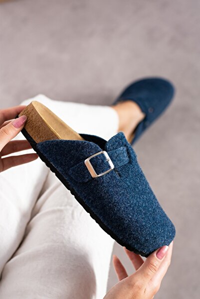 Bermody Eliza Keçeli Зручні теплі закриті зпереду зимові жіночі повсякденні домашні та вуличні капці