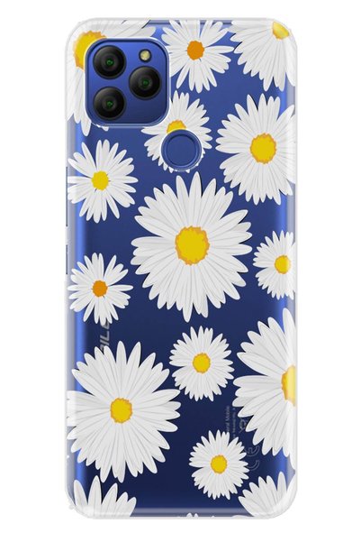 General Mobile Gm 21 Compatible Case 0.4mm Laser Cut Silicone Cover Daisy