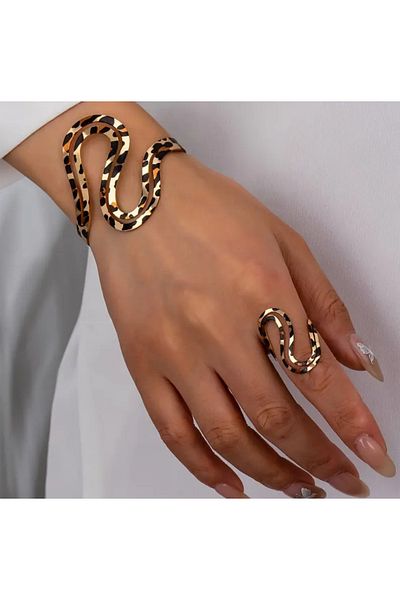 TAKİŞKO Leopard Ring Bracelet Set