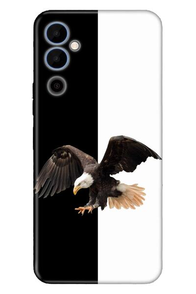 TECNO Pova Neo 2 Kılıf Silikon Desenli Resimli Uv Kapak Siyah Beyaz Parçalı