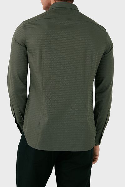 Emporio Armani Cotton Logo Regular Fit Shirt Men's Shirt 6D1C86 1Niuz F512