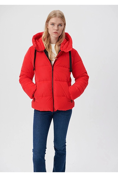 Mavi Hooded Red Puffer Jacket