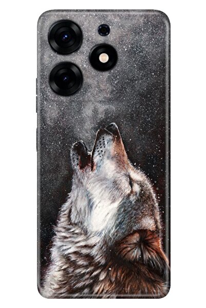 TECNO Spark 10 Pro Uyumlu  Kılıf Kamera Korumalı Silikon Desenli Resimli UV Kapak Vahşi Kurt