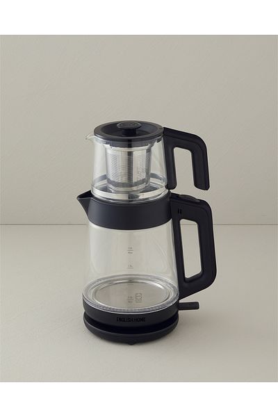 English Home Cmk 6001 Black Glass Tea Maker and Kettle Set