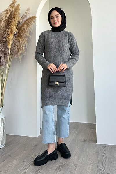 InStyle Glitter Corded Anthracite Tunic