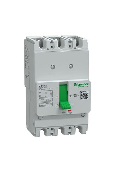 SCHNEIDER Gopact Switch - 125F, 30Ka, Ac, 3P3D, 80A Fixed Features