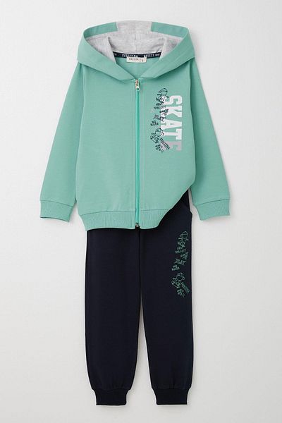 Breeze Σετ αθλητικής φόρμας για αγόρι 3-8 ετών - Fun Skater Printed, Water Green