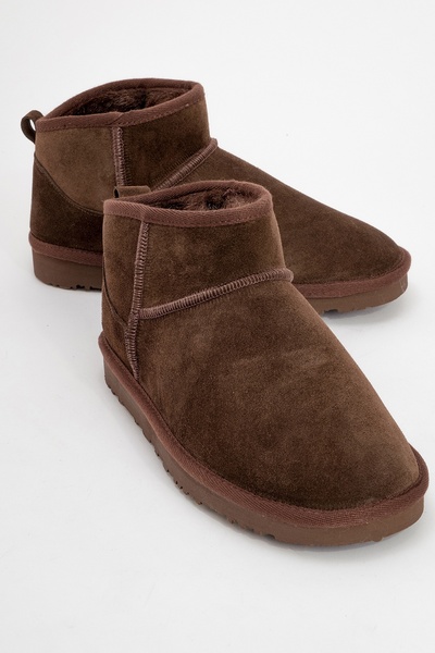 LuviShoes Spárujte hnědé semišové dámské kotníkové boty z pravé kůže