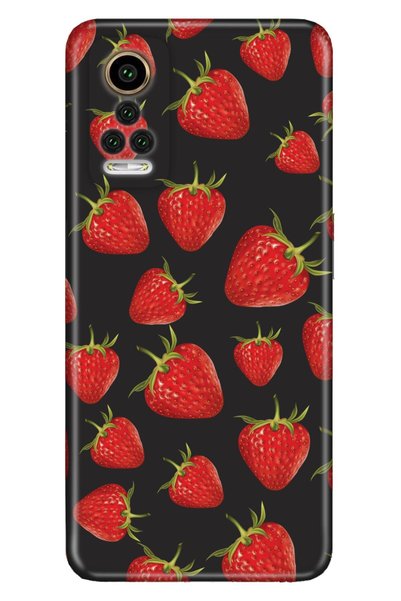 General Mobile Gm 22 Pro Case 0.4mm Laser Cut Silicone Cover Strawberry Motif
