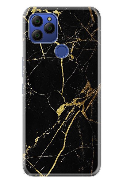 General Mobile Gm 21  Uyumlu Kılıf 0.4mm Lazer Kesim Silikon Kapak Sarı Siyah...