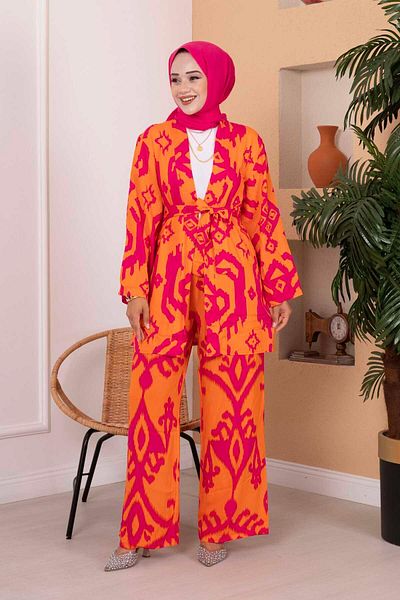 EBRUTESETTÜR Cagla Patterned Double Set