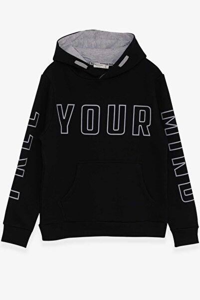 Breeze Dječačka majica Štampano Sweatshirt, 9-16 godina, crna