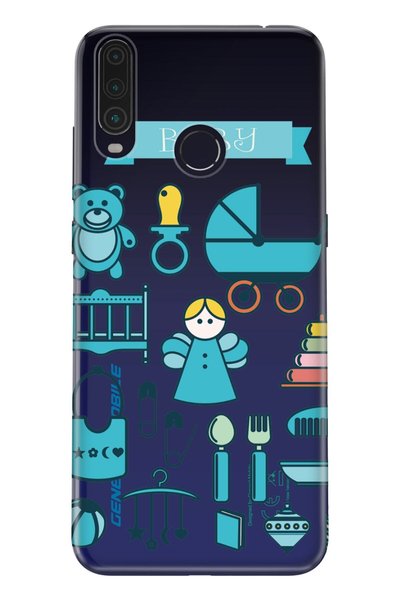 General Mobile Gm 20 Pro Case 0.4mm Laser Cut Silicone Cover Blue Baby Compat...