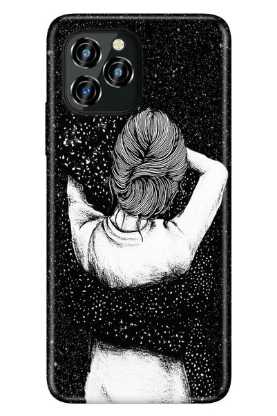 oukitel C21 Pro Case Silicone Patterned Illustrated Uv Cover Black Love
