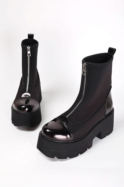 Liza Shoes Larista Women's Zippered Stretch Patent Leather Boots A003-K606