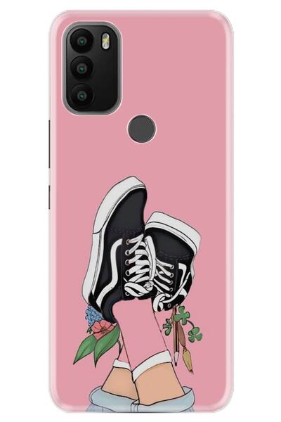 General Mobile Gm 21 Plus Case 0.4mm Laser Cut Silicone Cover Pink College