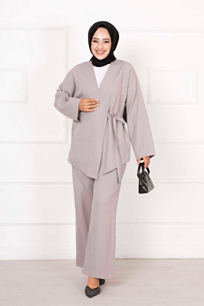 EBRUTESETTÜR Gray 2-Piece Pocket Detailed Side Tie Set