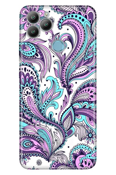 General Mobile Gm 22 / Gm 22s Kılıf 0.4mm Lazer Kesim Silikon Kapak Mavi Mandala