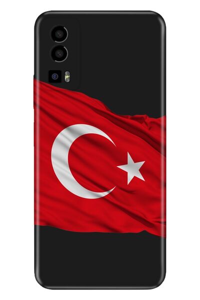 General Mobile Gm 23 - Gm 23 Se حافظة سيليكون منقوشة بصورة العلم