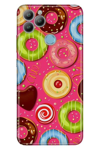 General Mobile Gm 22 / Gm 22S Case 0.4mm Laser Cut Silicone Cover Donut