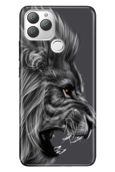 General Mobile Gm 22 Plus Case 0.4mm Laser Cut Silicone Stock: Black Lion