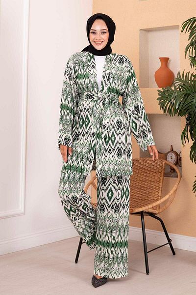 EBRUTESETTÜR Ethnic Patterned Viscon Double Set