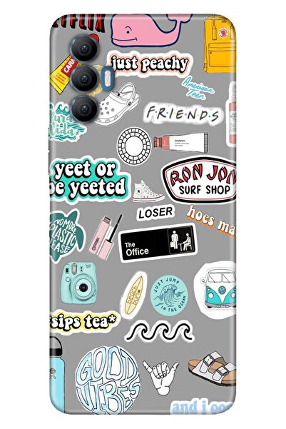 TECNO Spark 8 Pro Kılıf Silikon Tioserisi Desenli Resimli - Sticker Style