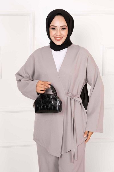 EBRUTESETTÜR Gray 2-Piece Pocket Detailed Side Tie Set