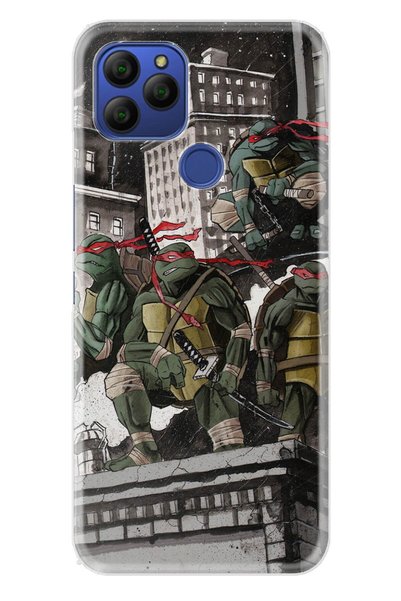 General Mobile Gm 21 Compatible Case 0.4mm Laser Cut Silicone Cover Ninja Turtle