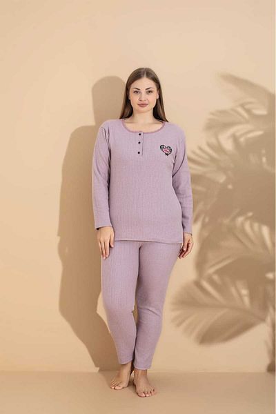LİLA İÇ GİYİM WINTER WIDE STYLE MOTHER LONG SLEEVE PAJAMA SET
