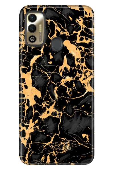TECNO Spark 7t Compatible Case Tioserisi Illustrated Silicone Honeycomb Marble