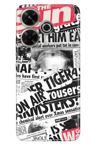 Cekuonline Xiaomi Redmi 13 4G Case UV-Color Phone Case Newspaper News