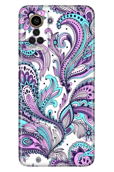 General Mobile Gm 22 Pro Case 0.4mm Laser Cut Silicone Cover Blue Mandala