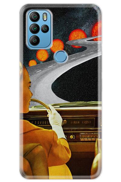 General Mobile Gm 21 Pro Kılıf 0.4mm Lazer Kesim Silikon Kapak Mars'a Yolculuk