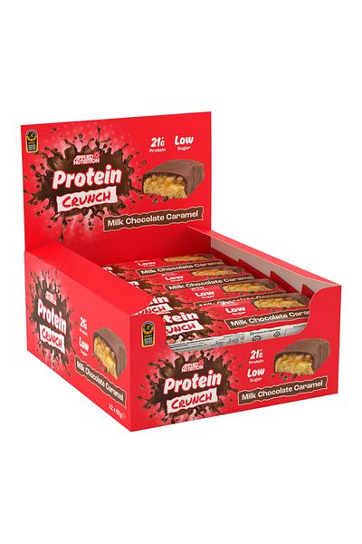 applied nutrition Protein Crunch Bar, Milk Chocolate Caramel, Box of 12 Bars