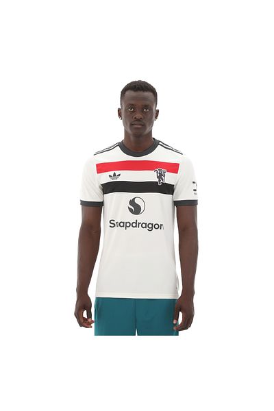 adidas جيرسي مانشستر يونايتد 24/25 3 Jsy للرجال باللون الأبيض (IY7806)