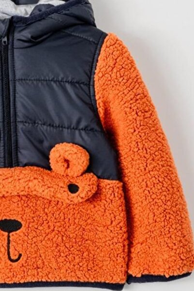 Verscon Милий ведмедик з капюшоном, теплий зимовий пуховик для хлопчика з шерпа