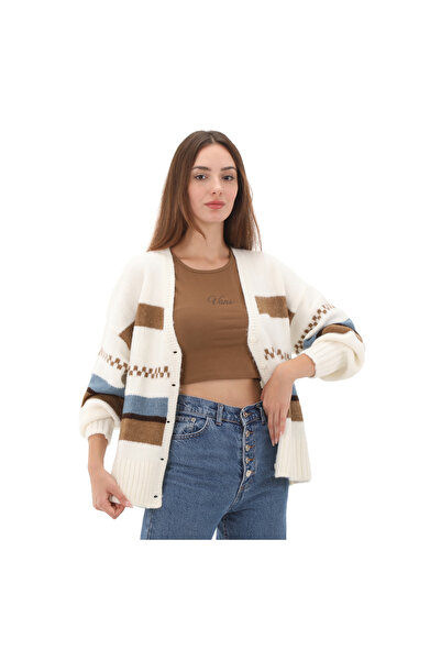 Vans 000HJBFS81-R Γυναικείο παλτό Vans Valerie Stripe Καρδιάν Λευκό