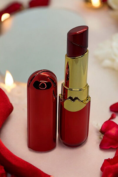 Genel Markalar Kapaklı Rujlu Özel Tasarım Kırmızı Çakmak