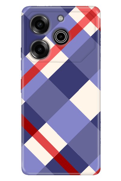 TECNO Pova 6 Pro Compatible Case Silicone Patterned Pova 6 Pro Cover Blue Plaid