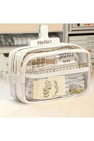 Areos Large and Large Capacity Pencil Case, Makeup Bag Handheld Pencil Case