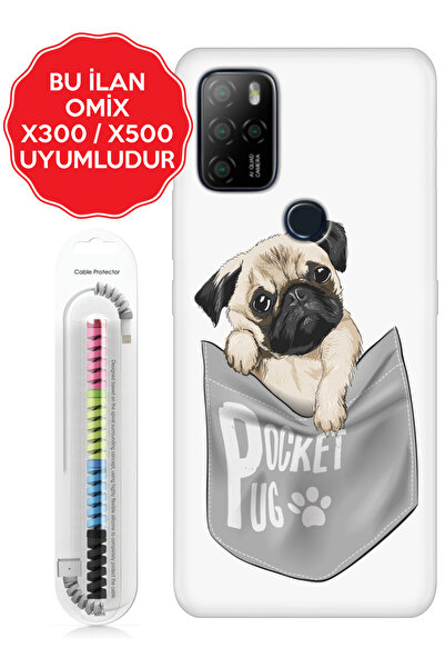 omix X3 X5 X6 X7 X300 X400 X500 X600 X700 Kılıf Baskılı Renkli Arka Kapak Pocket Pug