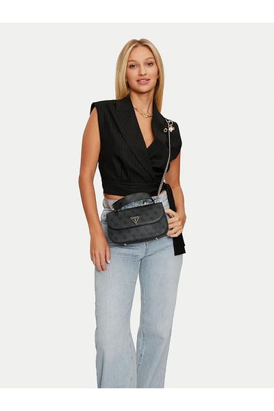 Guess Antracit színű női válltáska - láncszíjjal és fém csattal HWESG9 51021-CLO